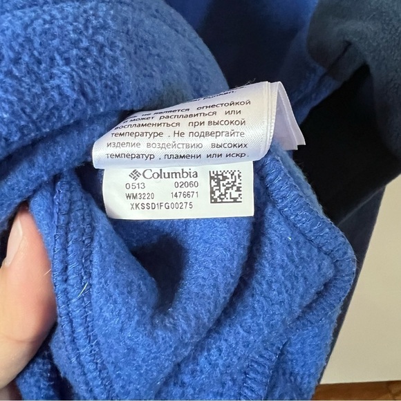 Columbia Large Two Tone Blue Fleece Zip-Up Sweater Jacket Size Large - Picture 12 of 14